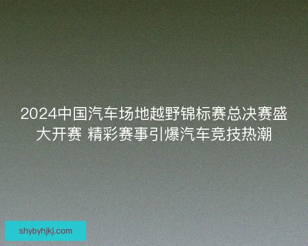 2024中国汽车场地越野锦标赛总决赛盛大开赛 精彩赛事引爆汽车竞技热潮