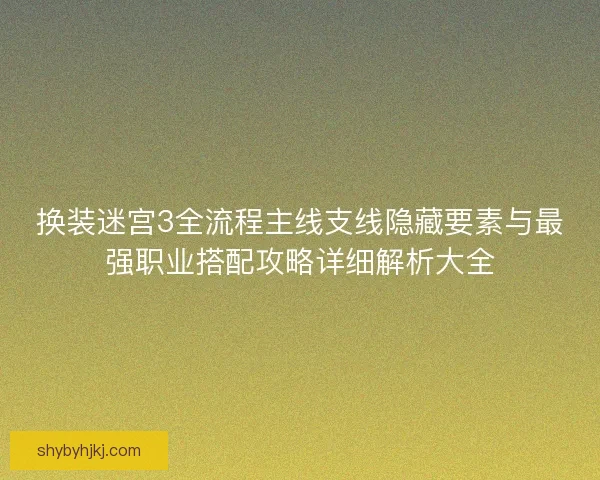 换装迷宫3全流程主线支线隐藏要素与最强职业搭配攻略详细解析大全